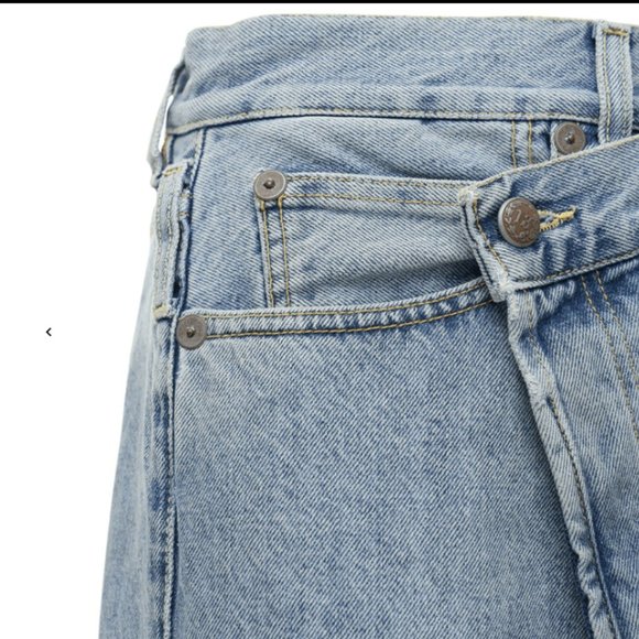 R13 Wide Leg Cross Over Denim Jeans - Picture 5 of 14